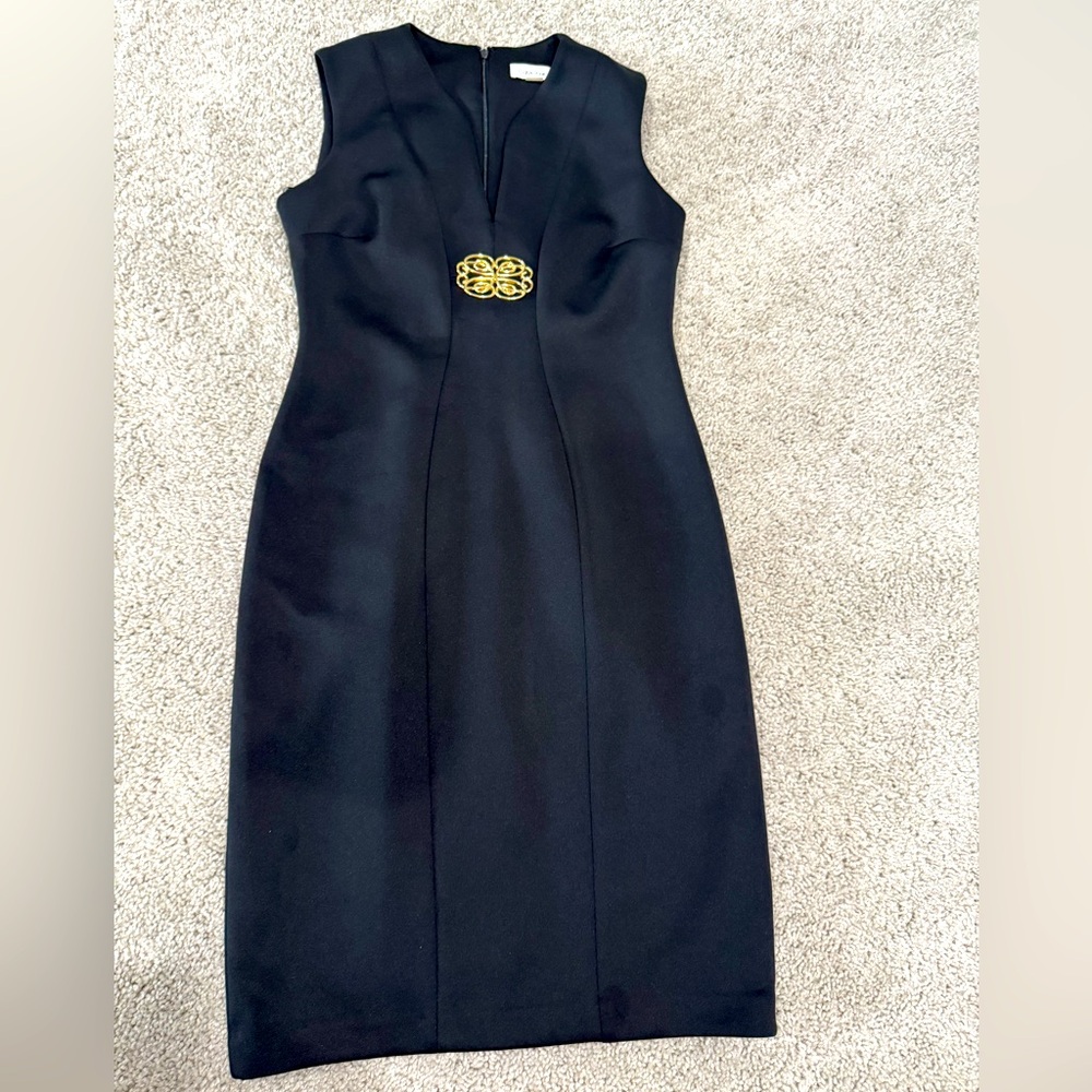NWOT Calvin Klein Black Women's dress with Gold Accent